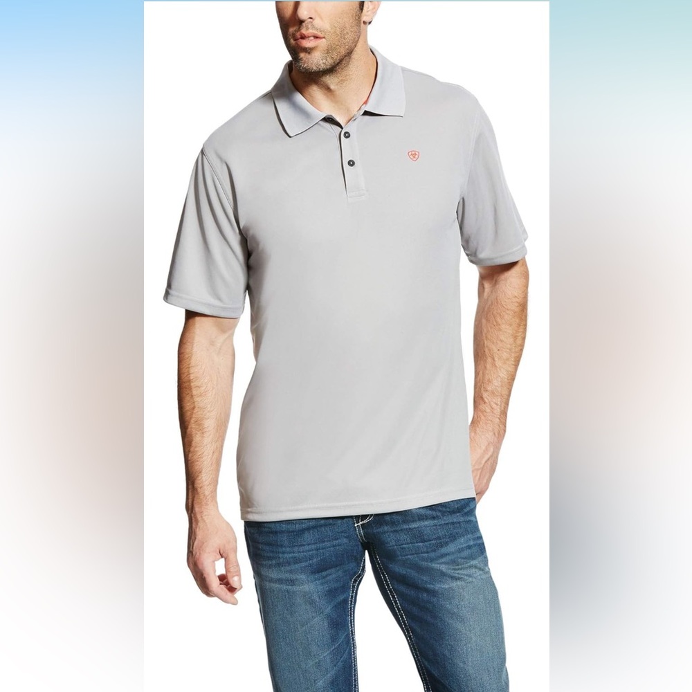 Ariat, ARIATTEK Men's Gray Polo Shirt